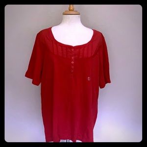 New red Avenue vintage Henley t shirt 18/20